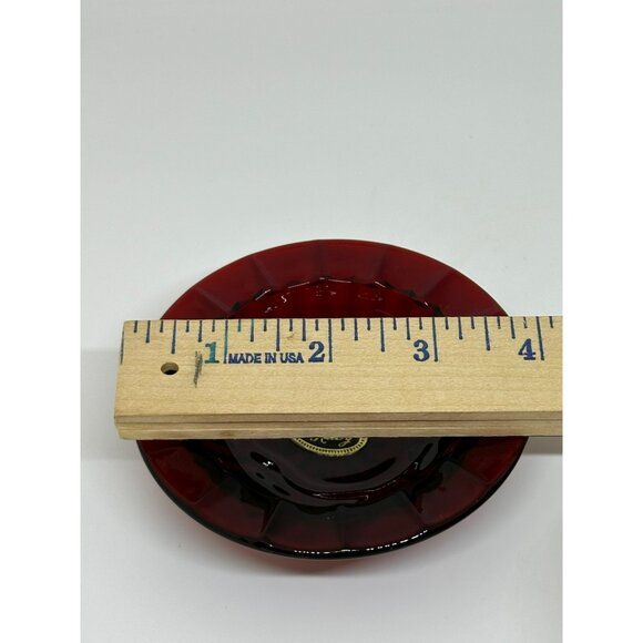 Vintage Anchor Hocking Royal Ruby Red Glass Ashtray 4" Footed Trinket Dish MCM - Picture 6 of 6